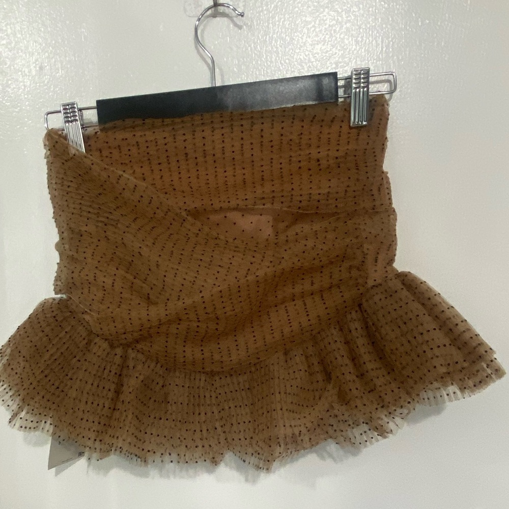 ZARA- Brown Layered Tulle tube top